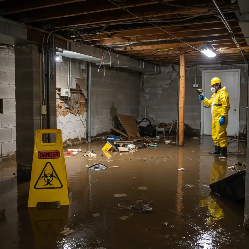 Flooded Basement Electrical Hazard in Elon, NC Property