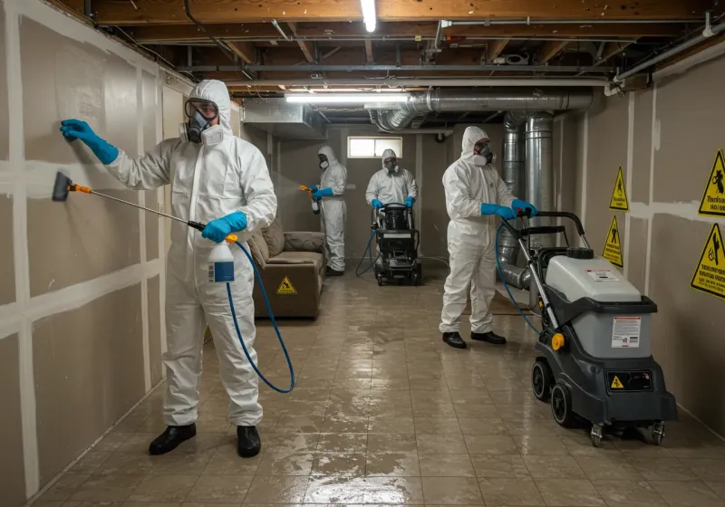 Basement Moisture Removal and Structural Drying process in Elon, NC